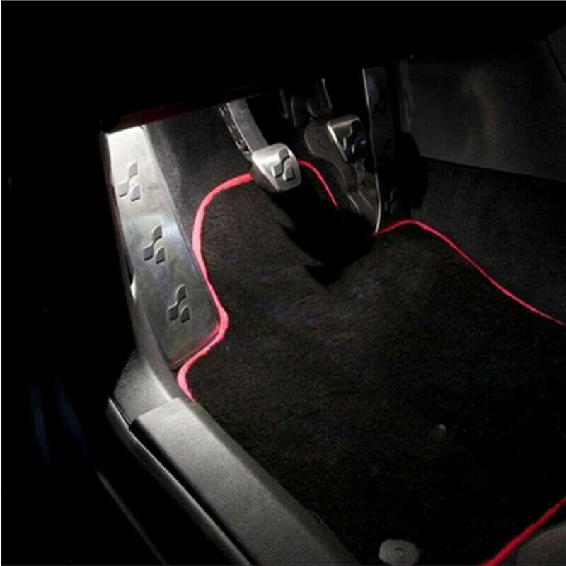 2PC 3-SMD White LED Strip Light For Cup Holder Gauge Cluster Glove Box Foot Area