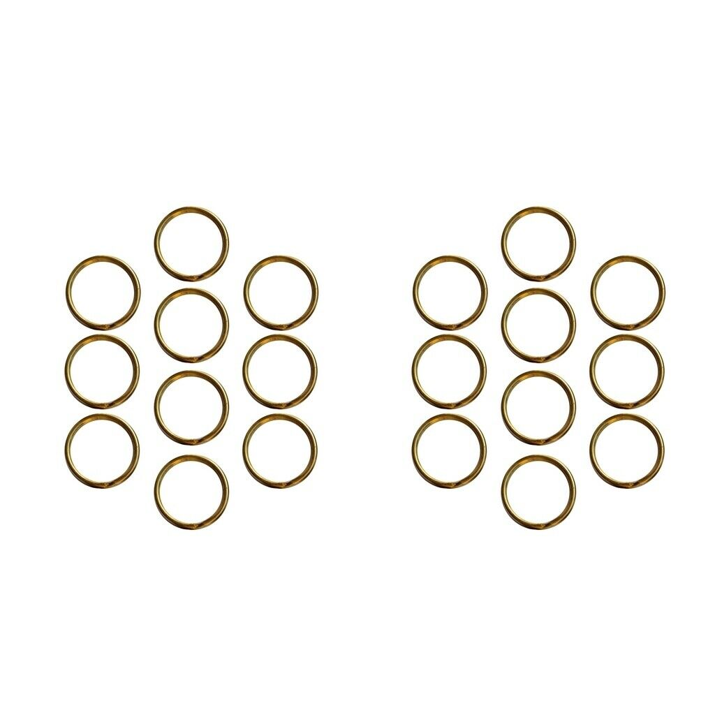20 Pieces Brass Round Split Key Chain Rings Key Holder Loop Craft 20mm+15mm