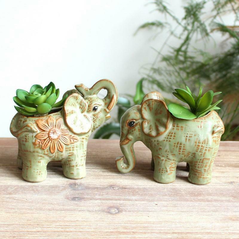 Animal Shaped Cartoon Flower Pot Elephant Vase Pot Succulent Plants Home Decor