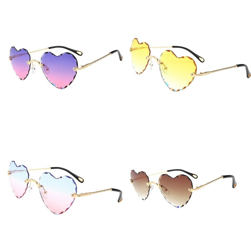 4x Womens Heart Shaped Sunglasses Classic Tinted Lens Eyewear UV 400 4colors