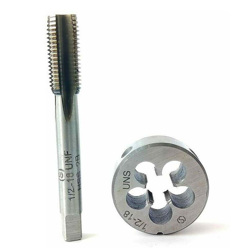 1/2-18UNS Tap And Die,Machine Thread Tap + Round Thread Die Right Hand HSS Taper