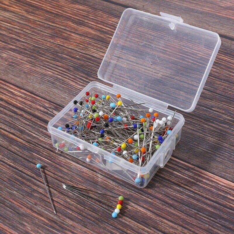 250 Pieces Sewing Pins Ball Glass Head Pins Straight Quilting Pins For DressmaO8