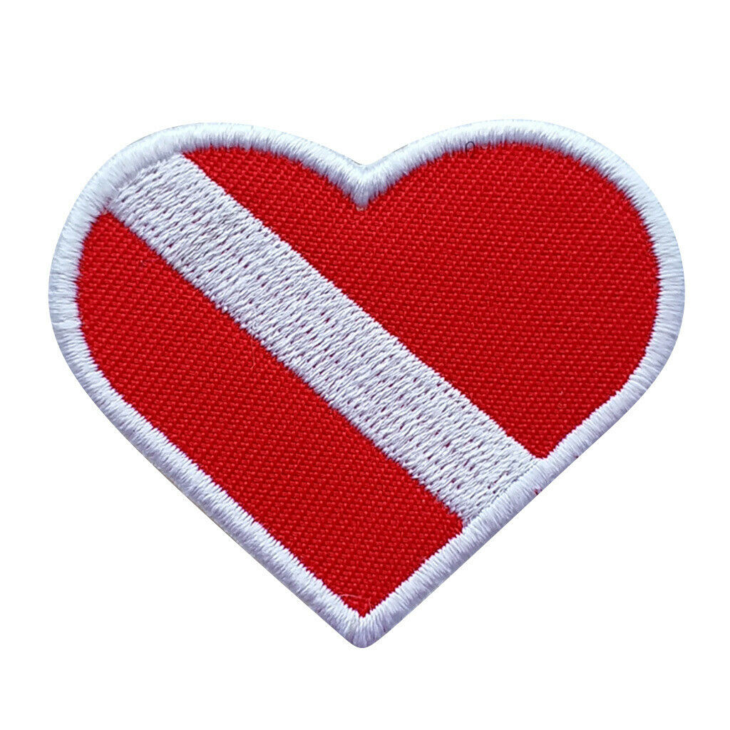 3Pcs Scuba Diving Dive Diver Down Flag Sew On Embroidery Patch Alpha Flag