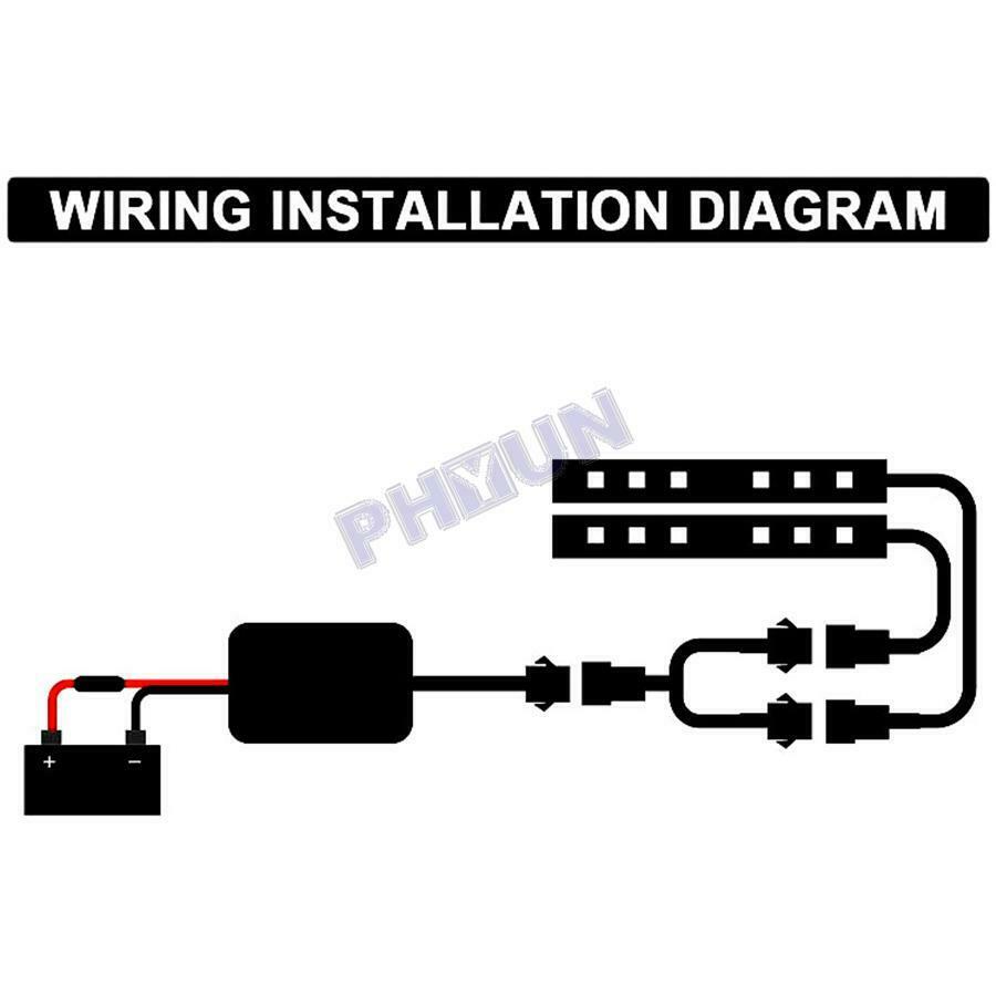 12x LED Motorcycle ATV RGB Under Glow Lights Strip Neon Kit w/ Remote Universal