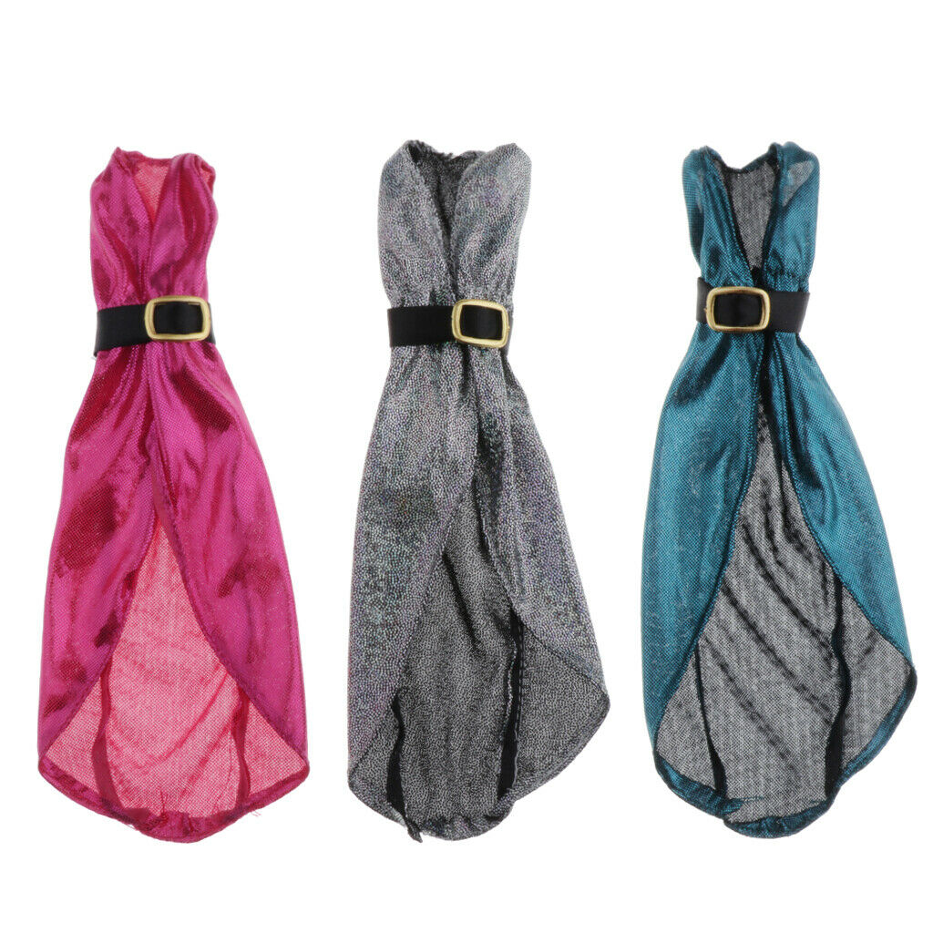 Set of 3 Color  Clothing V-neck Evening Dress for 1/6 Blythe BB Accessory