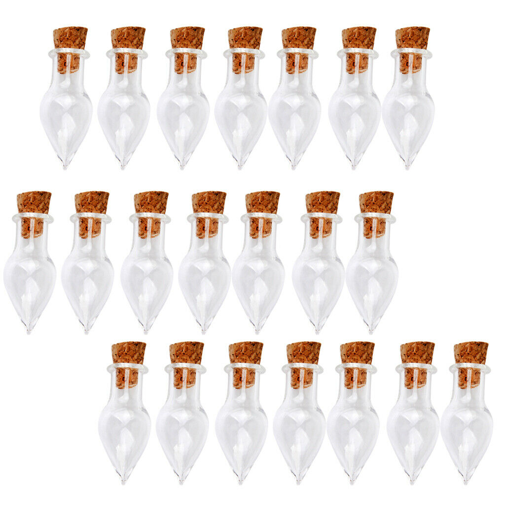 20pcs  Empty Glass Bottle Jar Vials Perfume Cork Charm DIY Pendant Craft