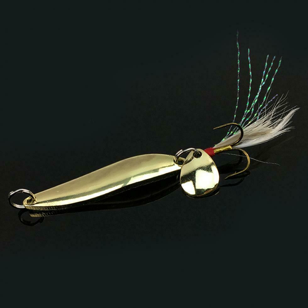 4pcs Artificial Metal Fishing Lure Paillette Sequins Spoon Hard Bait Treble Hook
