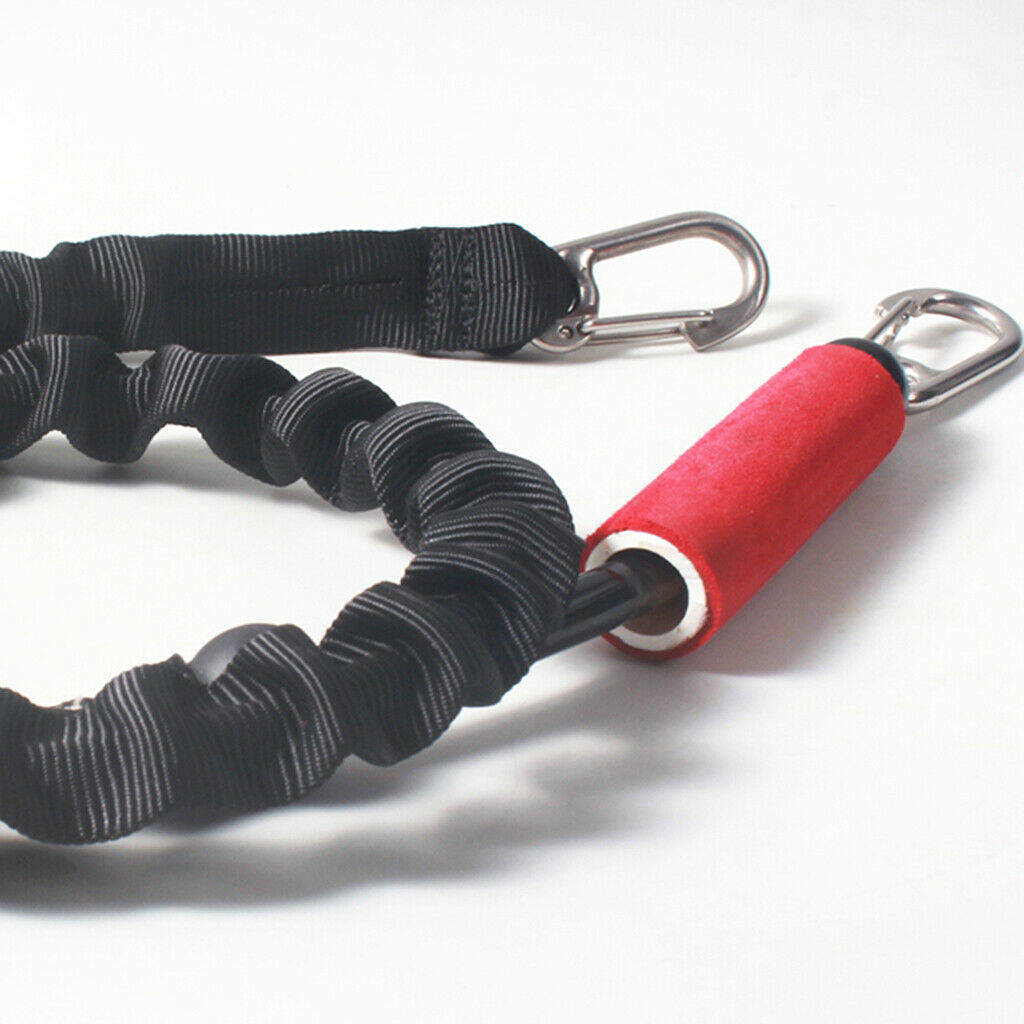 Premium Strong Kitesurfing Kiteboarding Leash Bungee Rope & 2 Carabiner Hook
