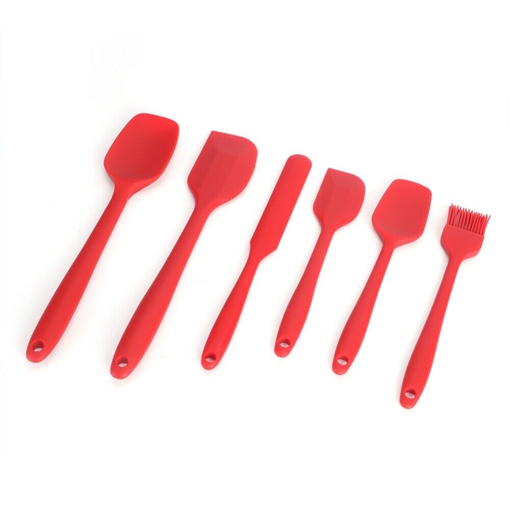 6pcs Spatula Set Non Stick Silicone Heat Resistant Baking Kitchen Utensils Tools