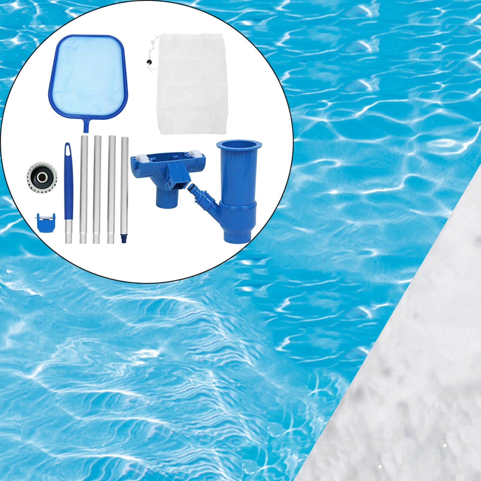 US Portable Swimming Pool Jet Vacuum Head Cleaning Tool Set Cleaner Net