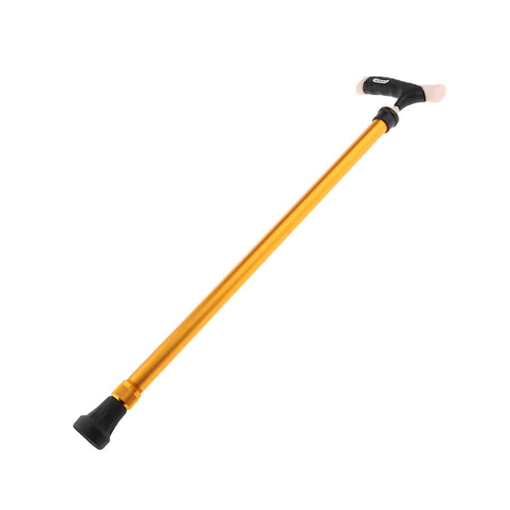 Adjustable Alloy Walking Stick Elderly Cane Hiking Trekking Pole Brown