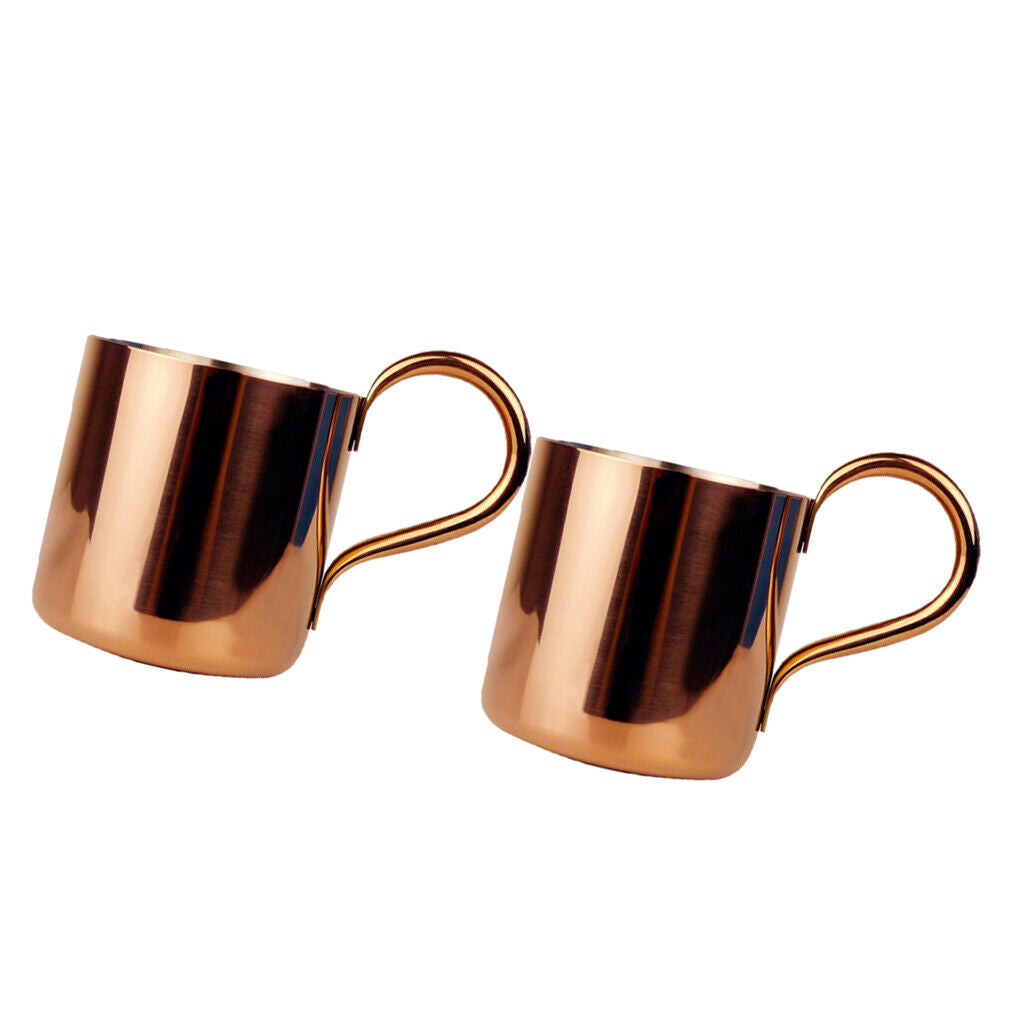 2x Copper Plated Moscow Mule Mugs 500ml/17oz Cocktail Wine Serving Cups
