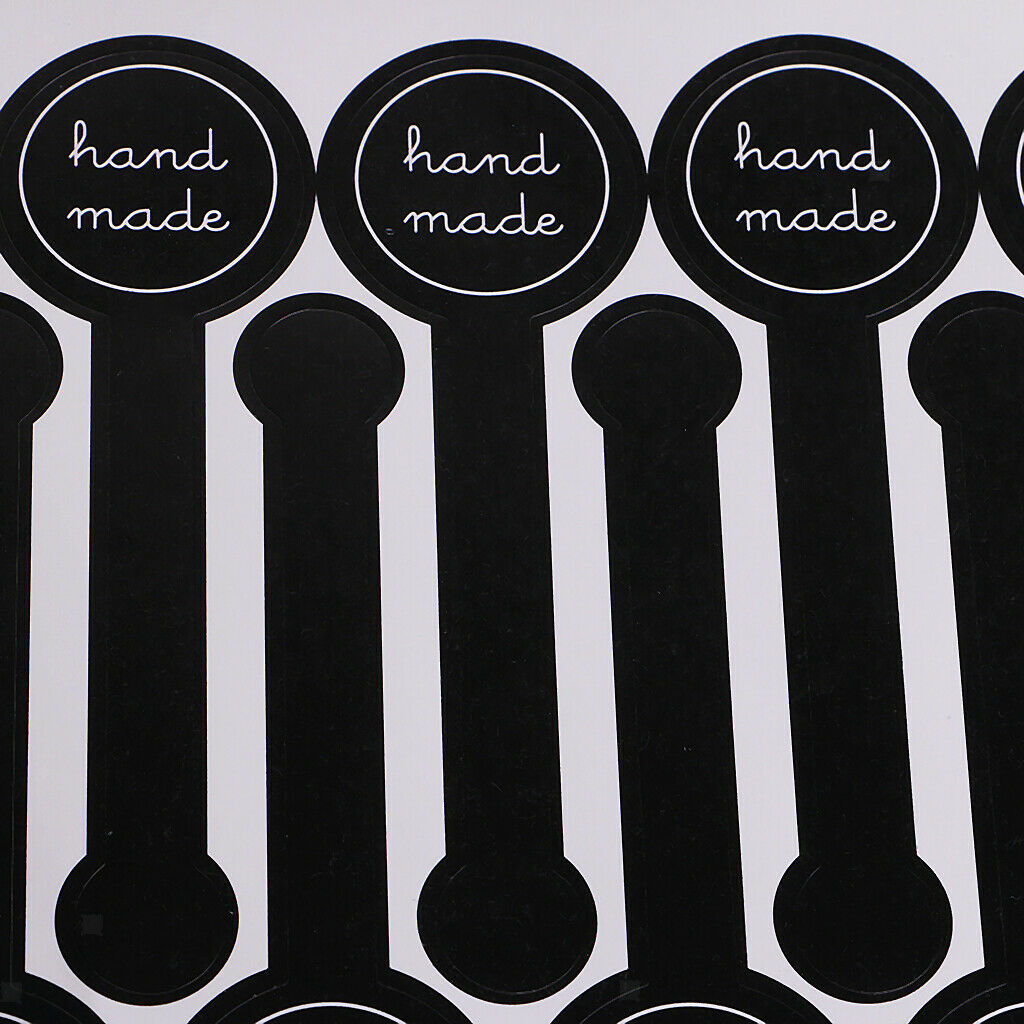 20x10Pcs Black Handmade Stickers Cookies Bakery Packing Sealing Decor Labels