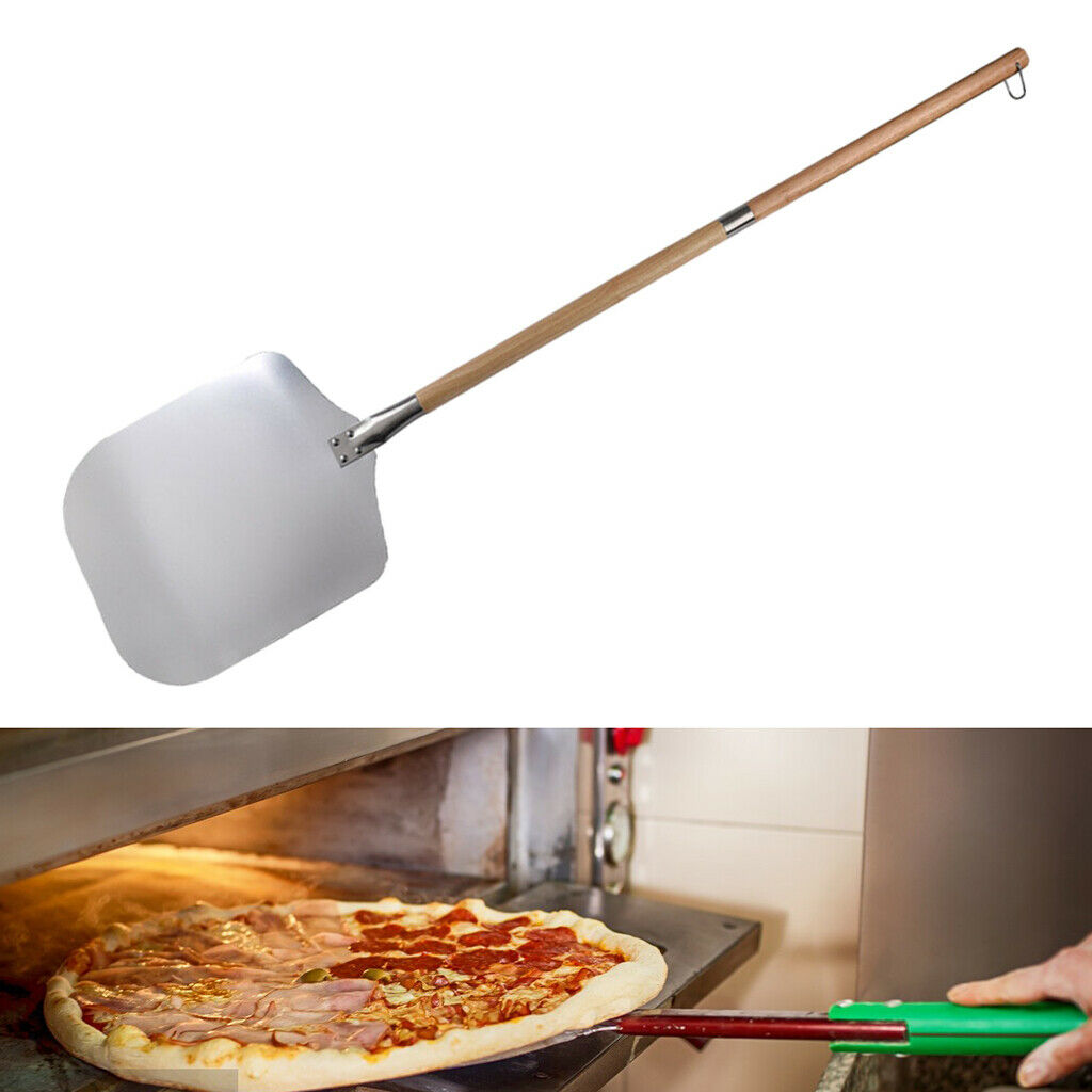 Aluminum Anti-scald Pizza Turning Peel Metal with Wood Handle Homemade Pizza