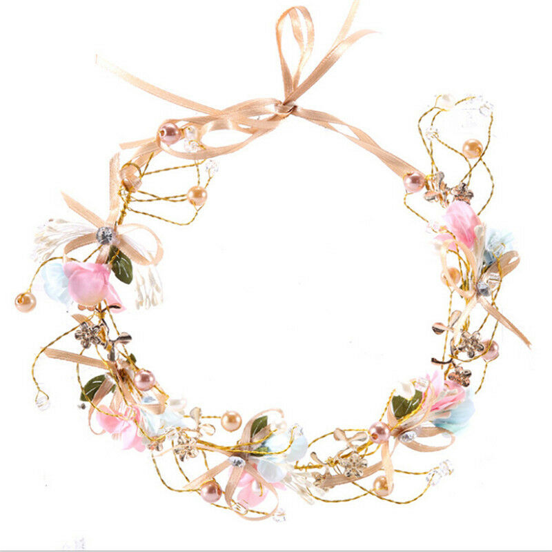 Bridal Flower Crown Headband Wedding Prom Beach Floral Garland Wreath Wedding Lt
