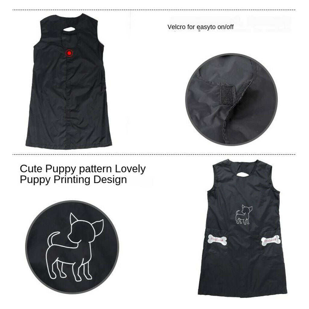 Size_L Pet Grooming Apron Workwear Waterproof for Dog Beauticians Nylon