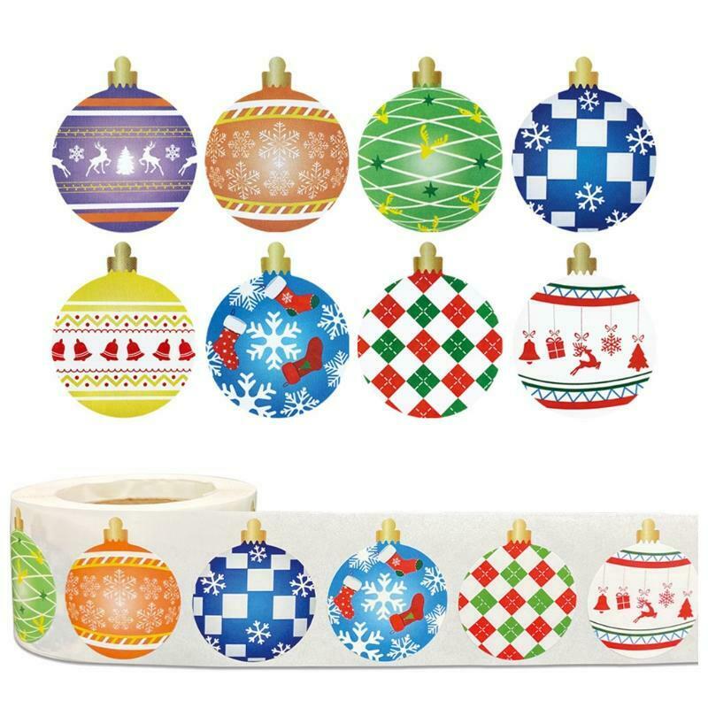 500pcs Merry Christmas Stickers Labels Roll 8 Designs Xmas Decorative Envelope