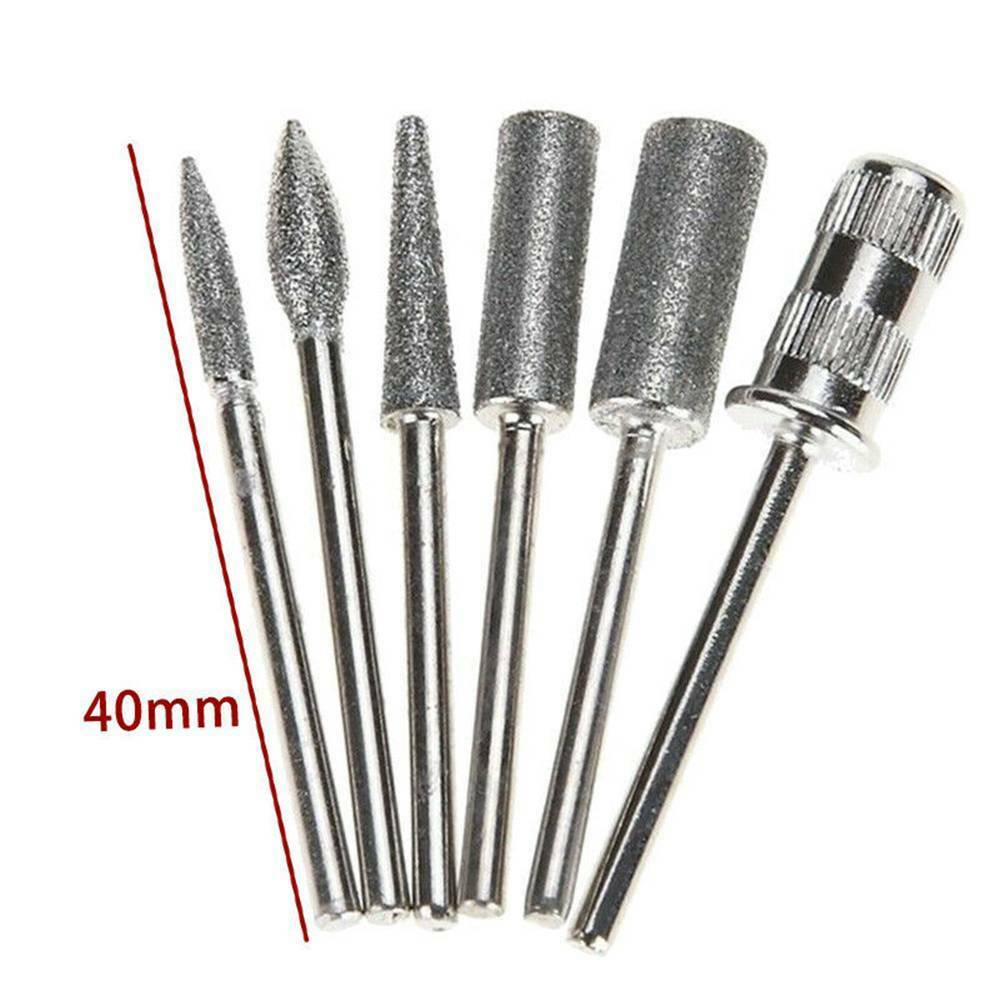 Pro Nail Art 6 Drill File Bits Set Tool for Acrylic Manicure Electric Machine US