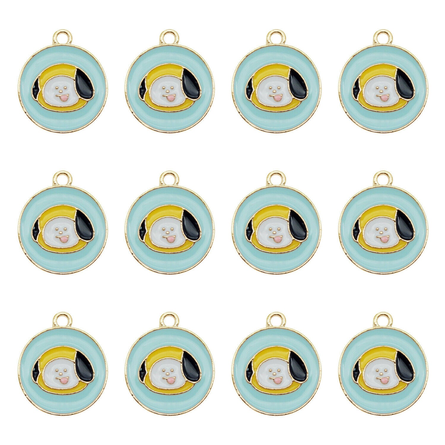 10 PCS Puppy Dog Enamel Charms Pet Alloy Pendant Jewelry DIY Accessories 20x17mm