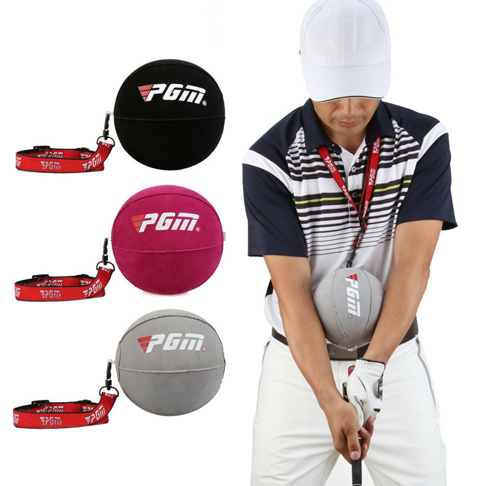 Golf Swing Ball Posture Corrector Putter Practice Golf Accessories Rose Red