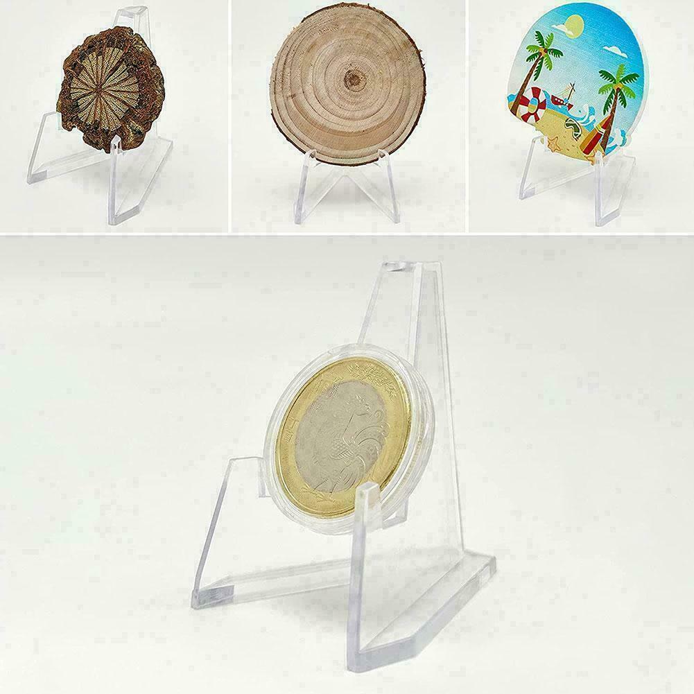 10Pcs Acrylic Display Stands Easel for Coins Cards Holders Thickened Tool Set US