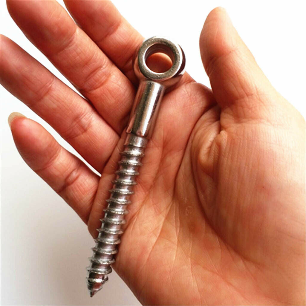 3x Stainless Steel Screw Bolts Made of Stainless Steel 316 Eyelet Hooks with