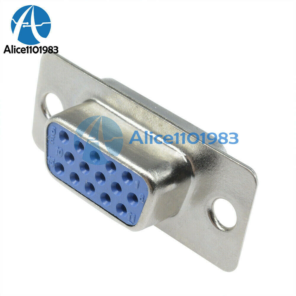 5PCS Connector DB15 DB-15 15pin Female Jack VGA Socket for LCD Monitor