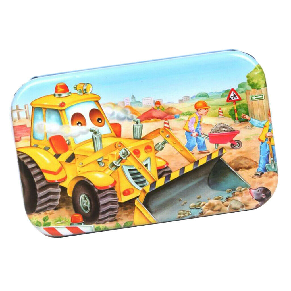 2Set Kids Wooden Jigsaw Puzzles with a Storage Box