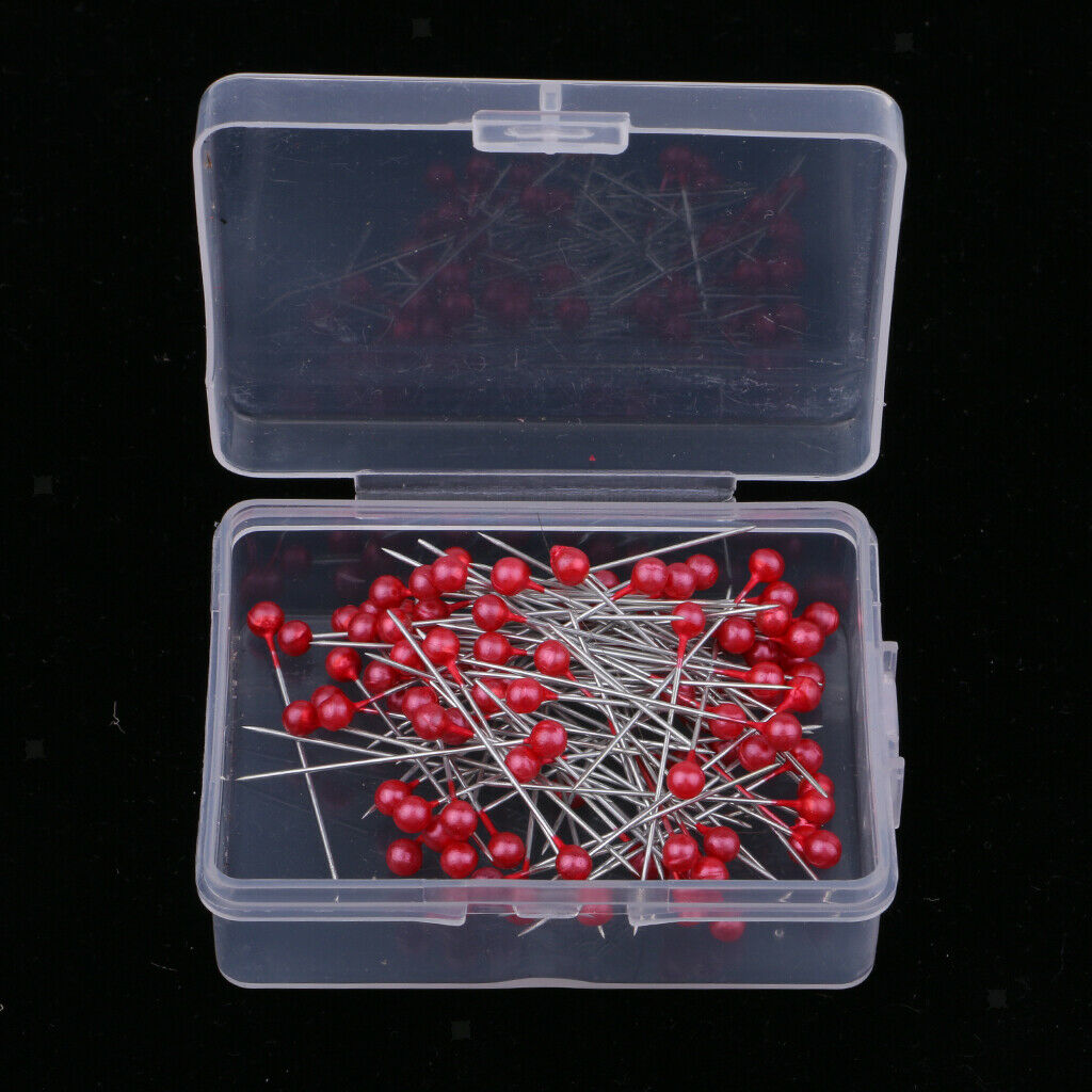 200pcs Multicolor Pearlized Head Pins for DIY Jewelry Components Red/Purple
