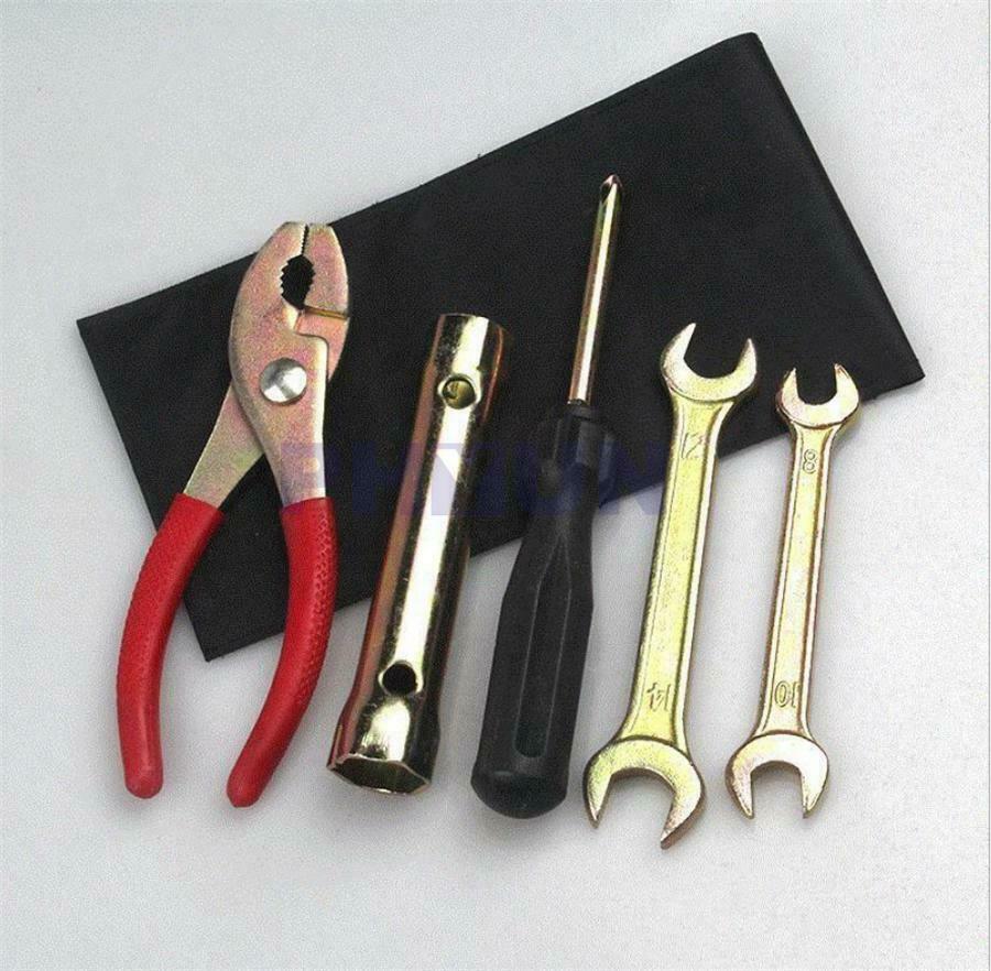 6pcs Aluminum Motorcycle Spark Plug Spanner Wrench Socket Tool w/Storage Pocket