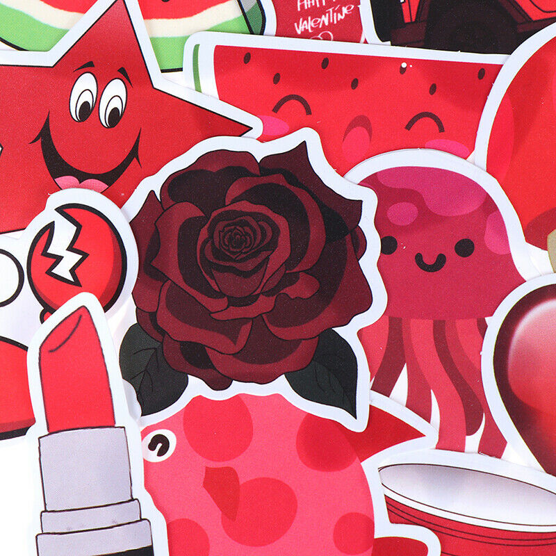 50Pcs Cartoon Red Girls Stickers DIY Suitcase Laptop Guitar Bicycle Car Dec _DD
