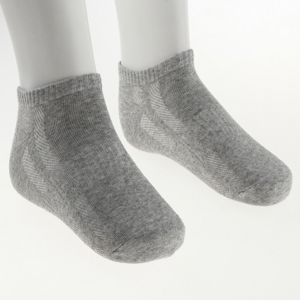 Low Cut Ankle Socks No Show Casual Cotton Socks Antibacterial Men Gray