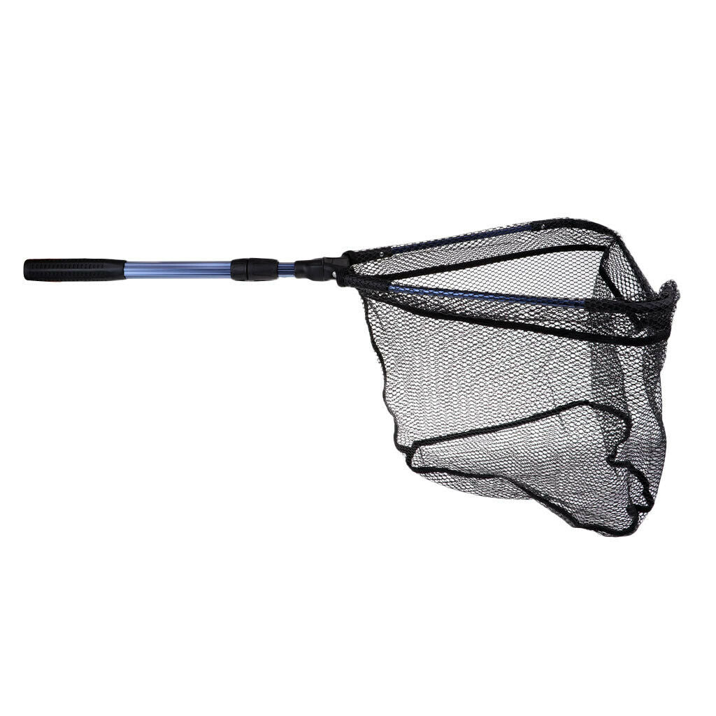 Trilateral Fly Fishing Landing Net   Foldable Aluminum Handle