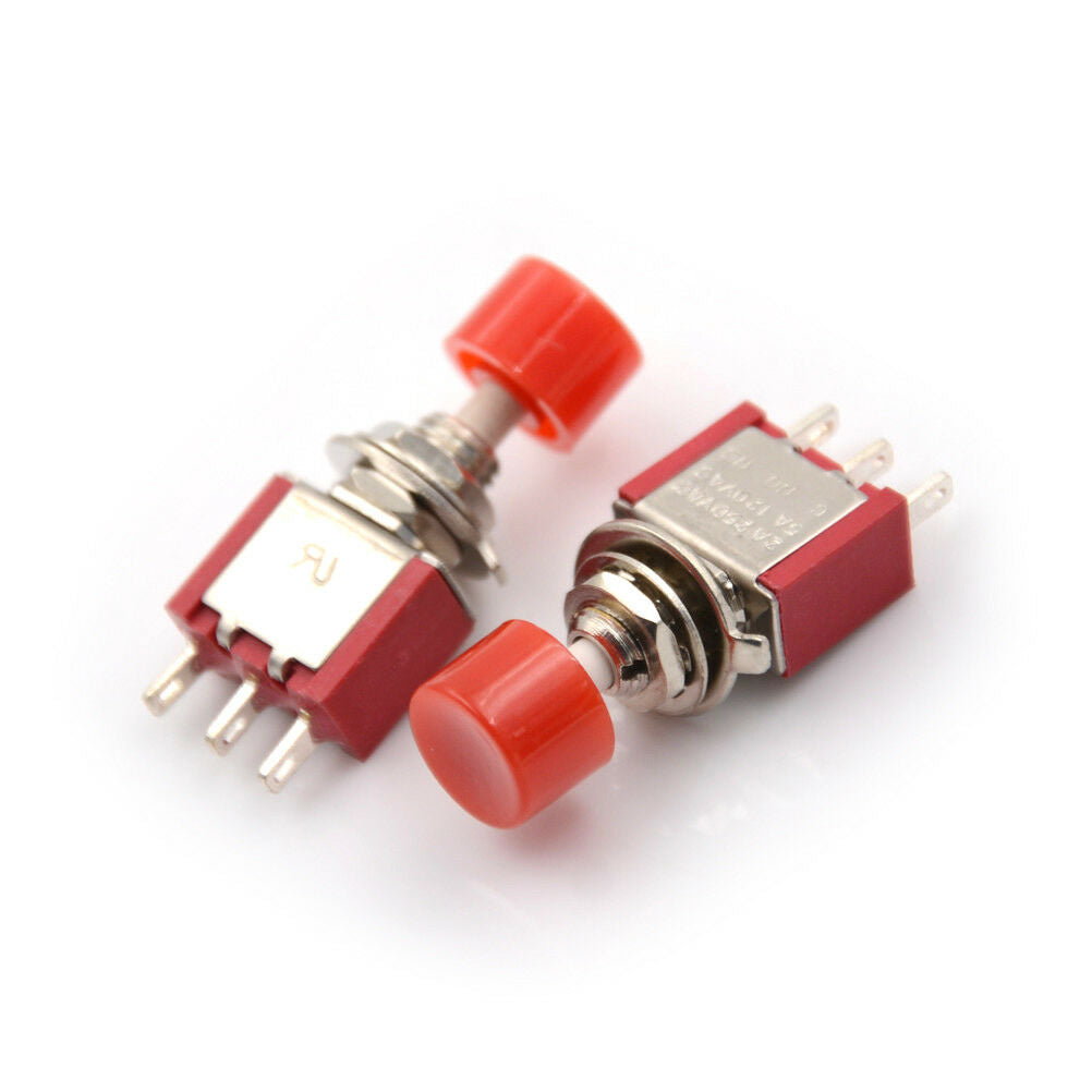 5x 3pin Momentary Red Push Button Toggle Switch PS-102 DS612 1NO 1NC 、BDDD