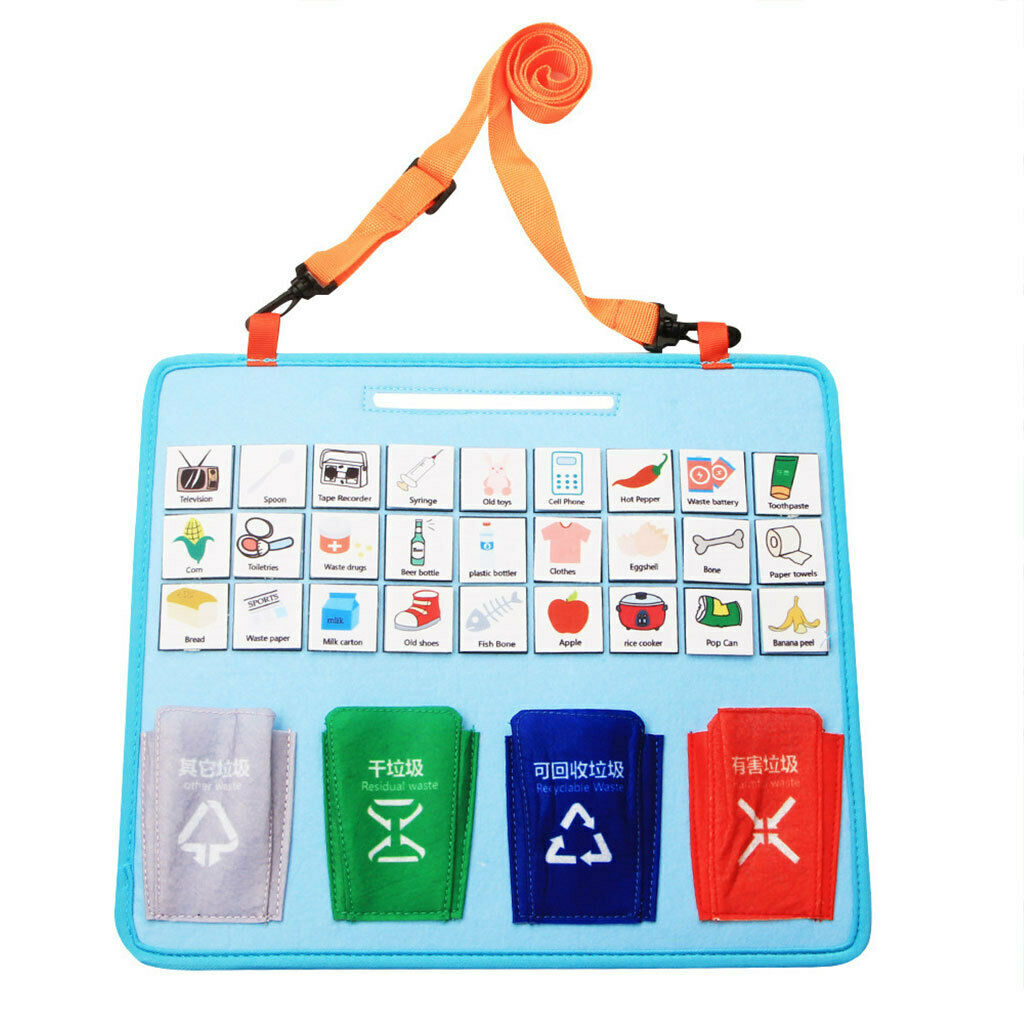 Baby Travel Felt Cloth Garbage Sorting Montessori Busy Board Car Toys Gift