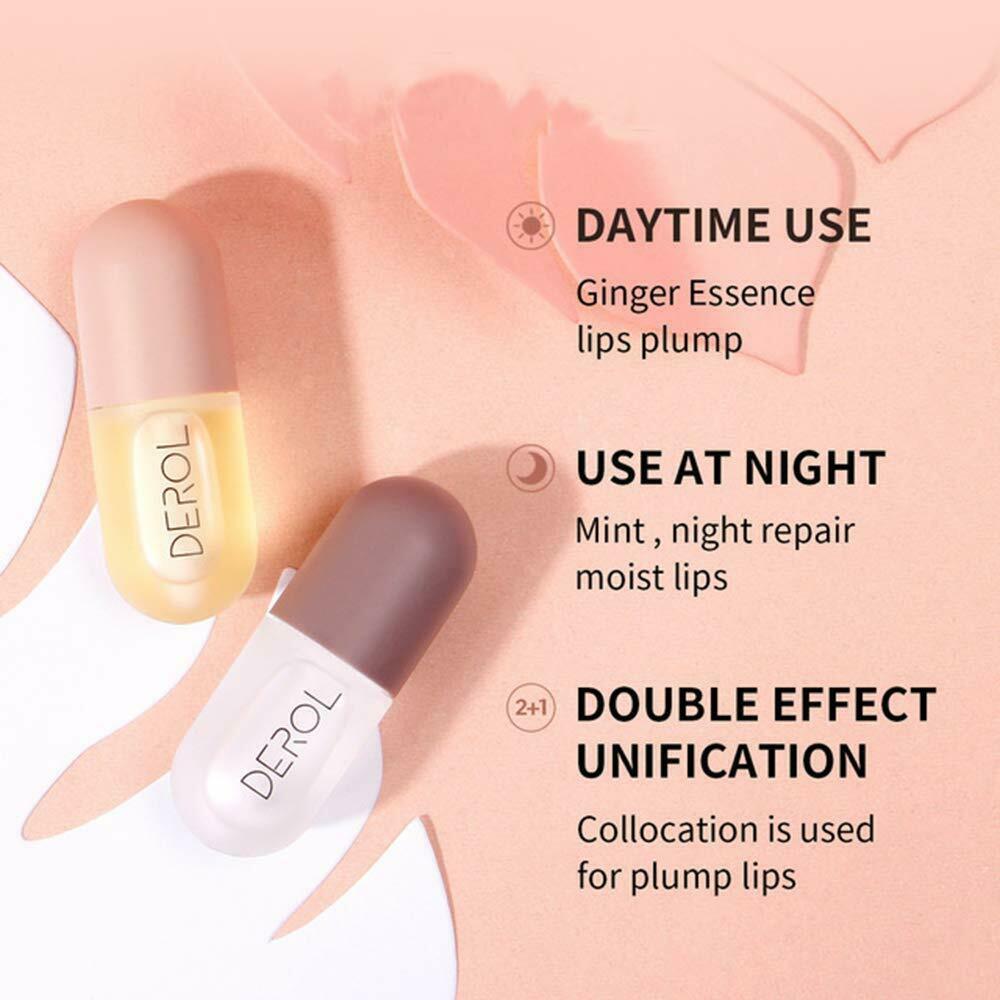 2PCS Natural Lip Plumper Lip Enhancer Lip Plumping Balm Moisturizing Lip Gloss