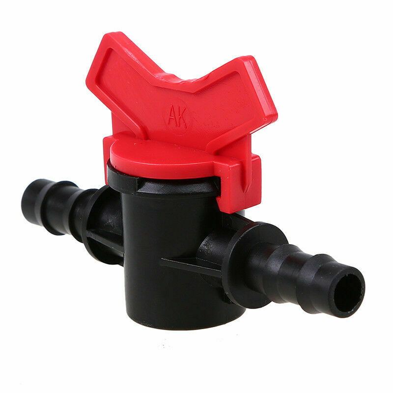 Connector Water Hose Pipe Tap Drip Irrigation Garden Barb Ball Valve Kit Plastic