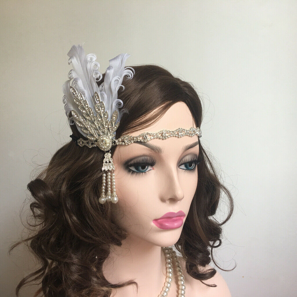 Retro Non-padded Flapper Headband Feather 1920s Headpiece Hair Accessories