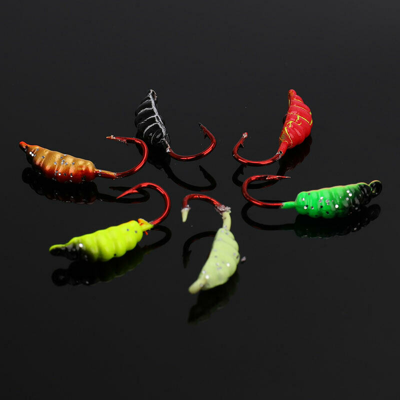 6Pcs/lot 23mm/1.5g Ice Fishing Lure Maggot Worm The New Metal Ba.l8