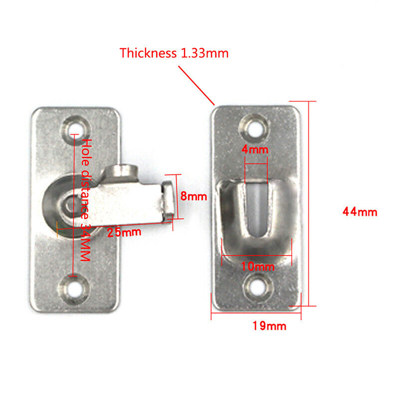 Mini Door Hasp Latch 90 Degree, Door Buckle Bolt Stainless Steel Safety An WLDF
