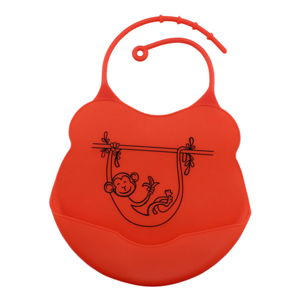 2 Pieces Soft Silicone Baby Eat Bibs Dining Aprons Easy Clean With Pocket