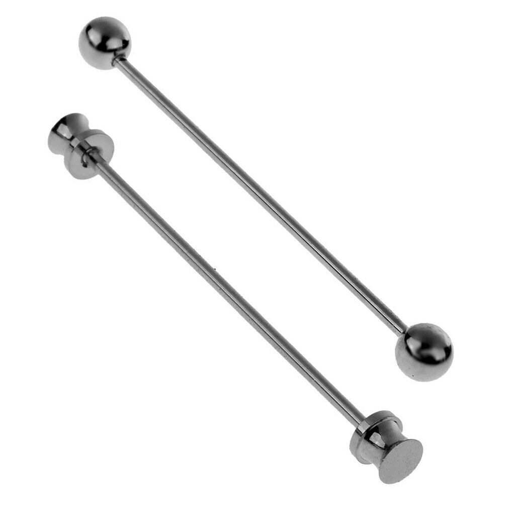 2 Pcs Copper Tie Clip Bar Clasp Cravat Pin Skinny Collar Brooch Costume Pins
