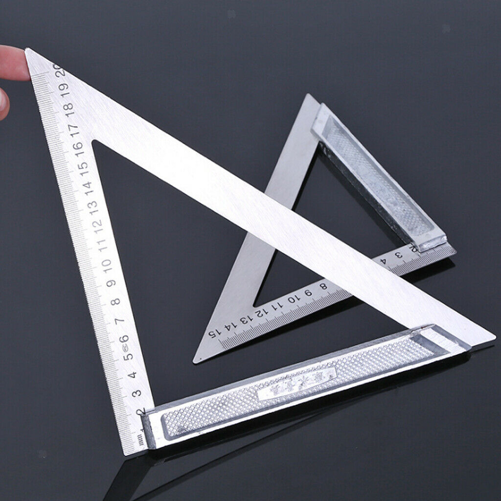 150mm&200mm Stainless Steel Triangle Metal Measuring Ruler, DIY Drawing/Cutting