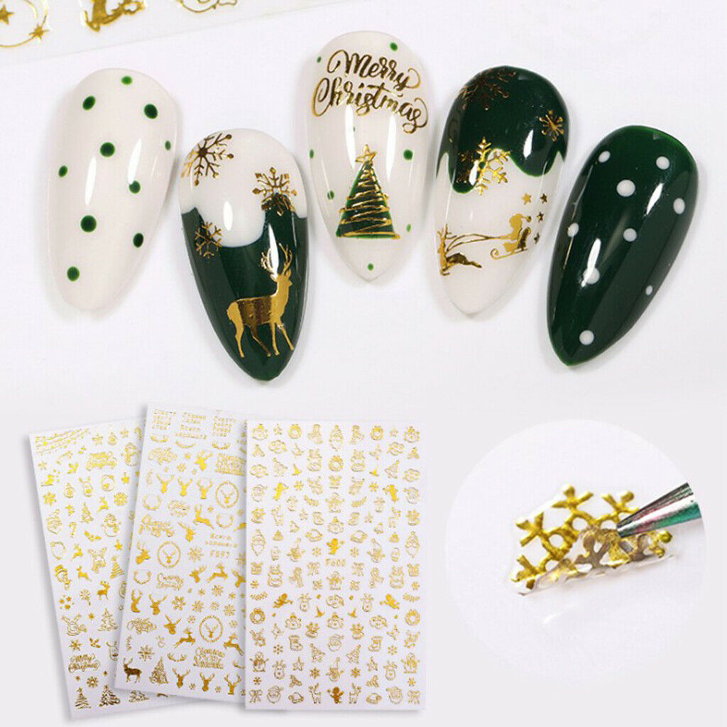 1 Sheet of Christmas Nail Art Stickers DIY Nail Decals for Women - Snowmen