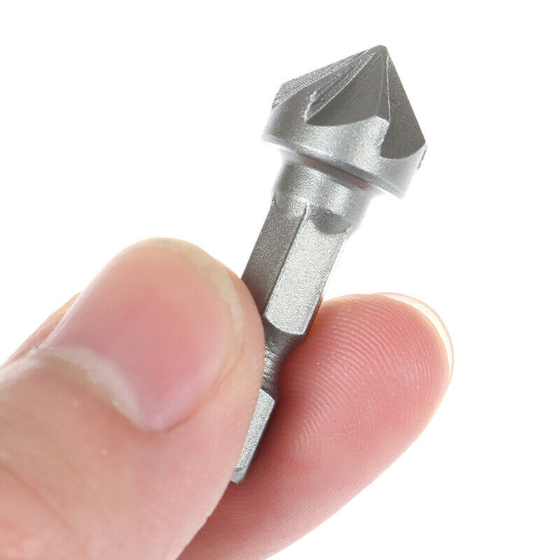 6 Flute Countersink Drill Bit Chamfer Cutting Woodworking Tool  hexagon han XC