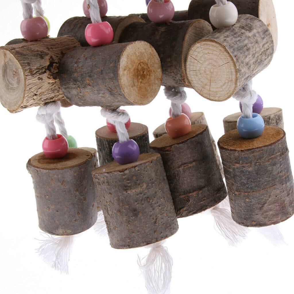 Natural Colorful Wooden Block Bird Chewing Toys For Large and Medium Parrots