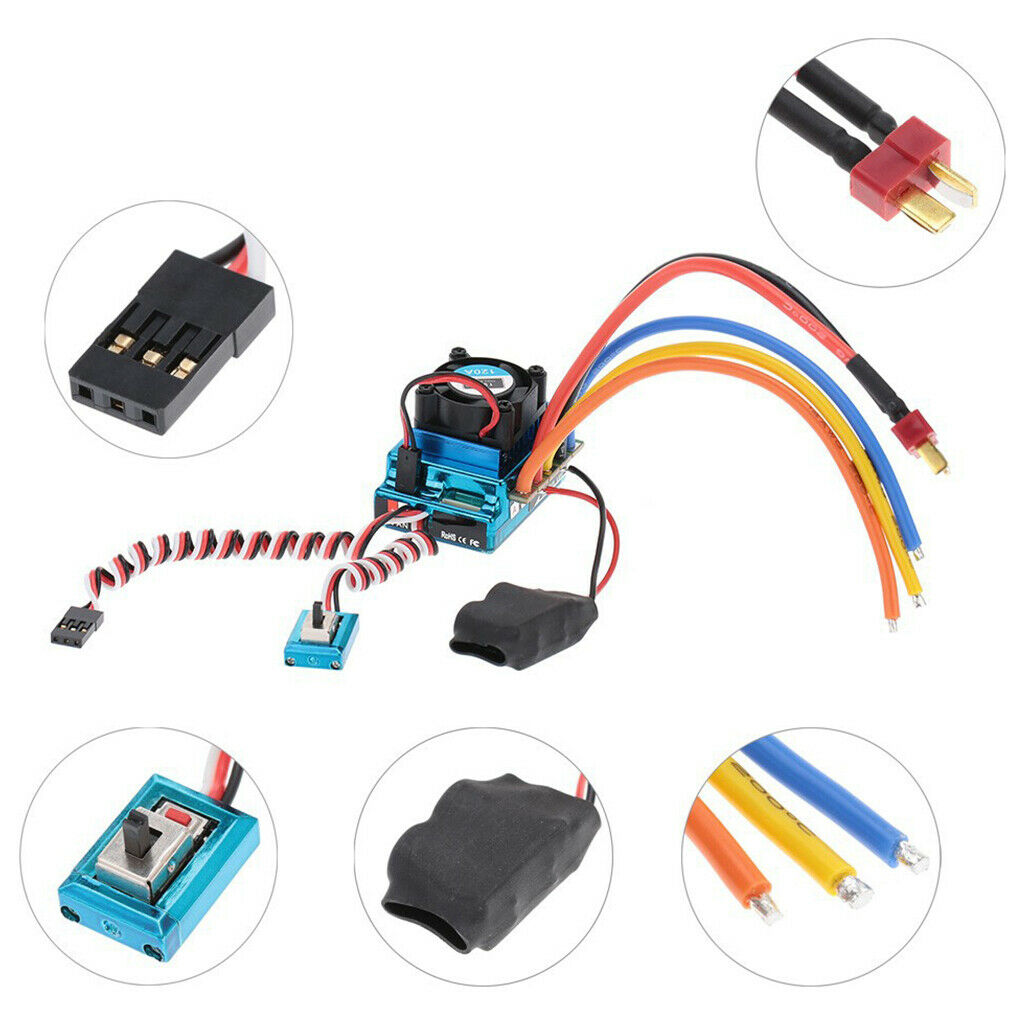 120A Brushless ESC for 1/10 Off/On-road Drift Car Truck 400-600mm Boat Accs