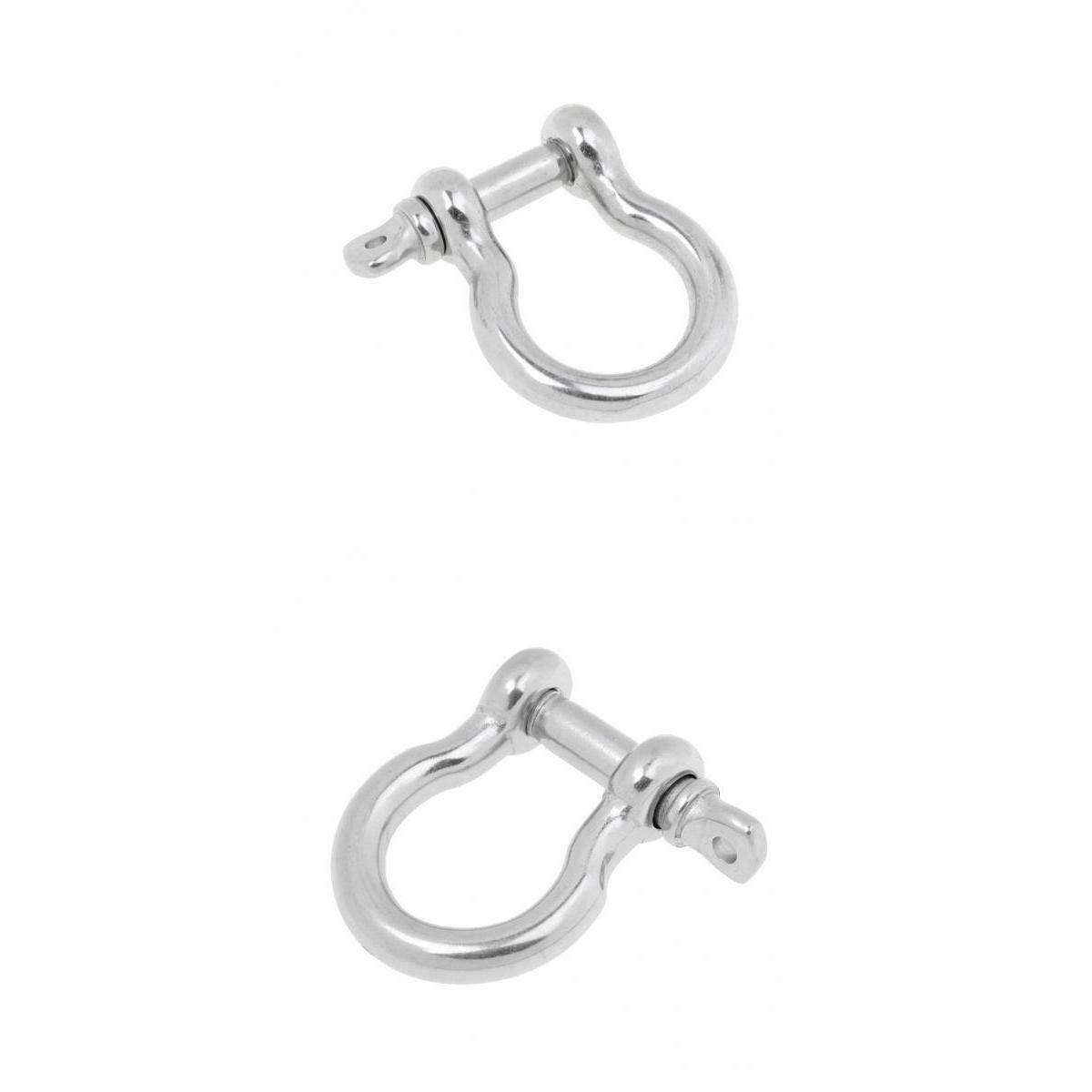 2pcs 6mm & 8mm Dee Shackle U loop D Shackle Pin Bow Chain Link Fastener