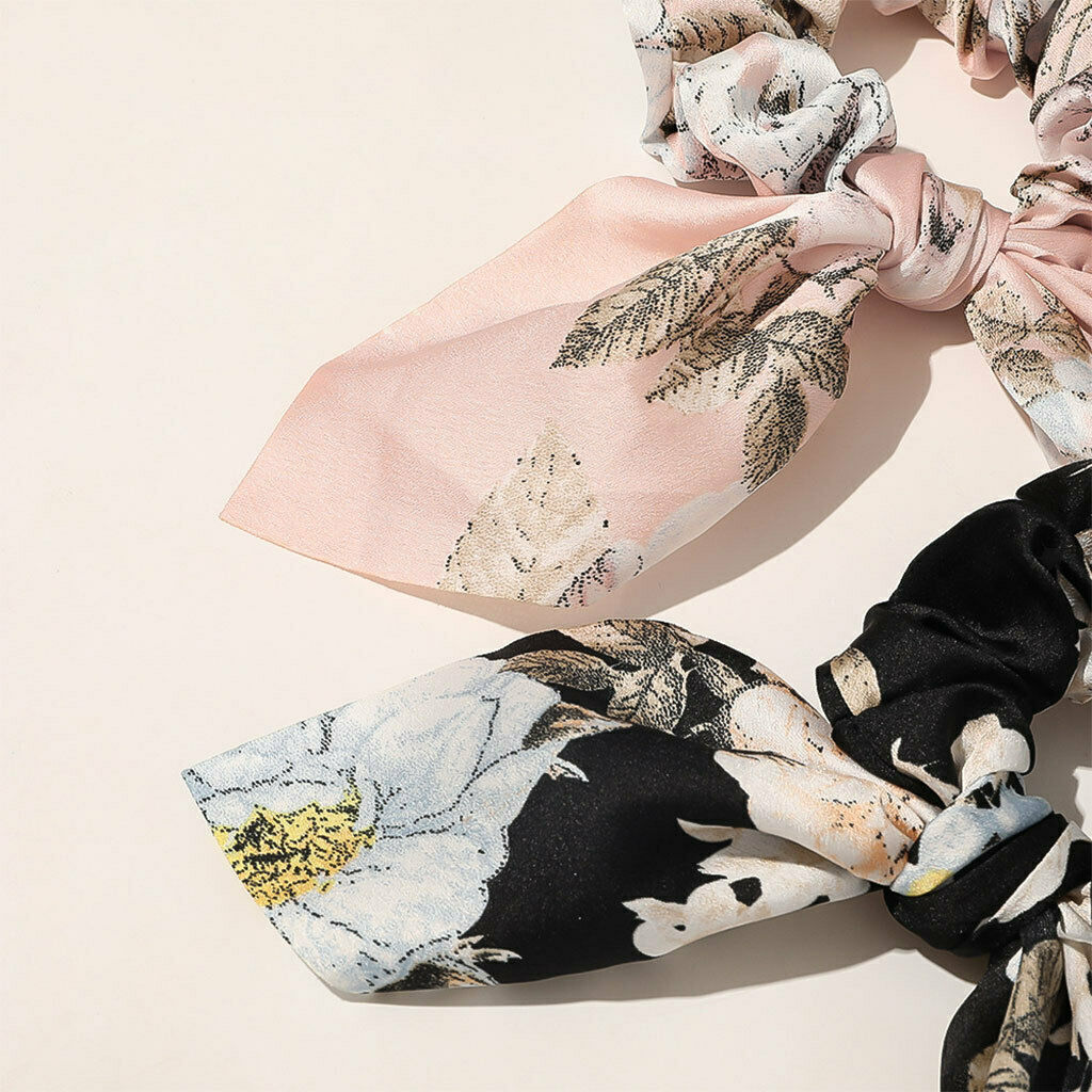 Fashion Flowers Bandana Elastic Hair Scrunchies Ponytail Holder Hair Ties