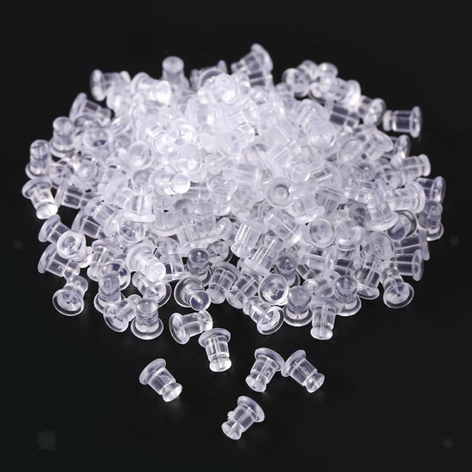 Silicone Earring Backs Clear Rubber Bullet Caps Sleeves Nuts Replacement